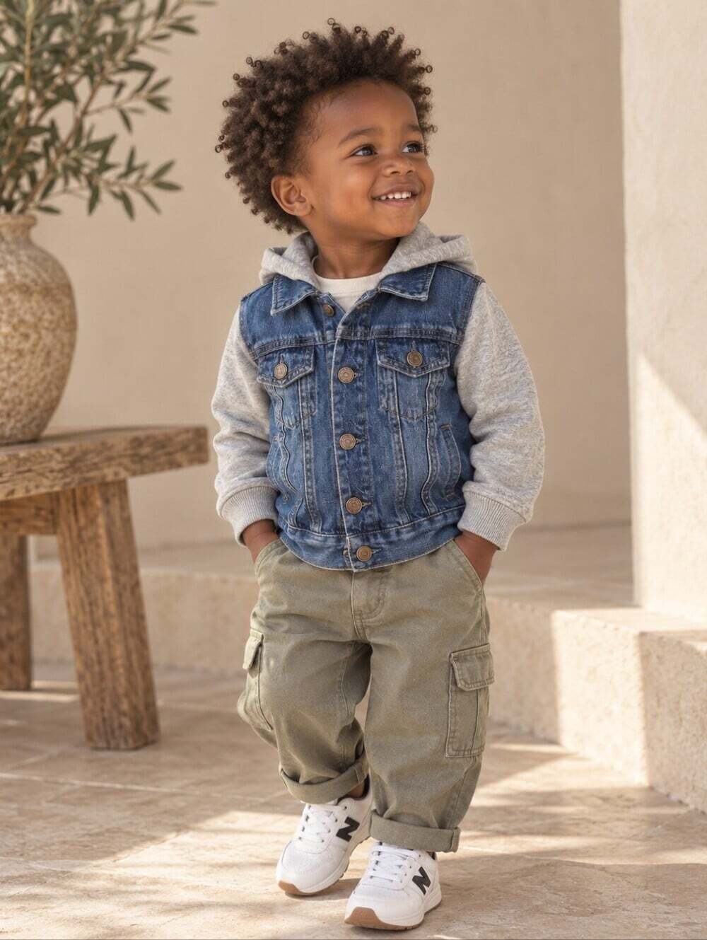 Baby Gap Denim Jacket 18-24M Hooded Jean Jacket Boys Girls Y2K